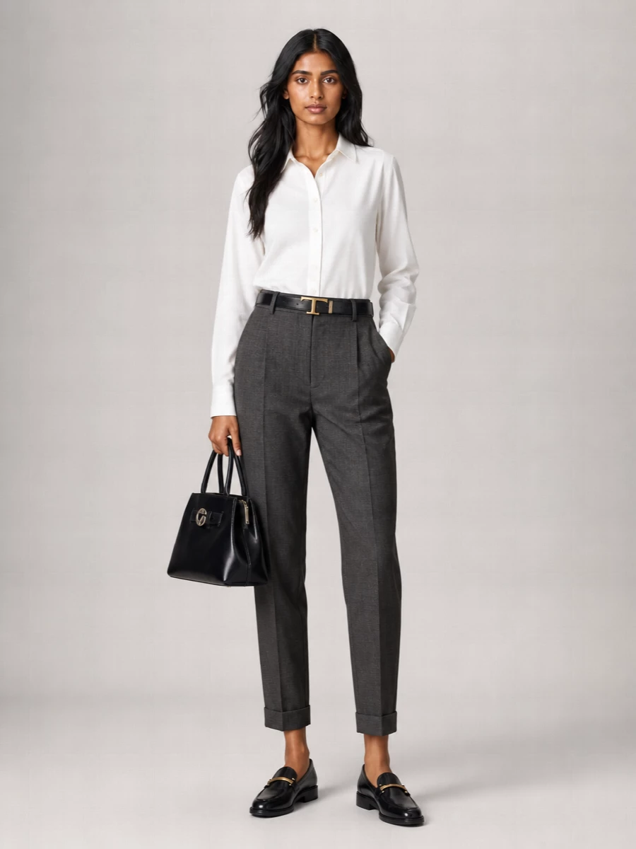 Soeur Virgin Wool High-Rise Wide-Leg Tailored Trousers