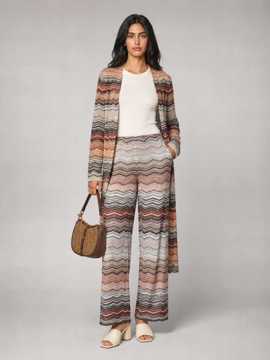 Missoni Metallic Chevron Knit Cardigan