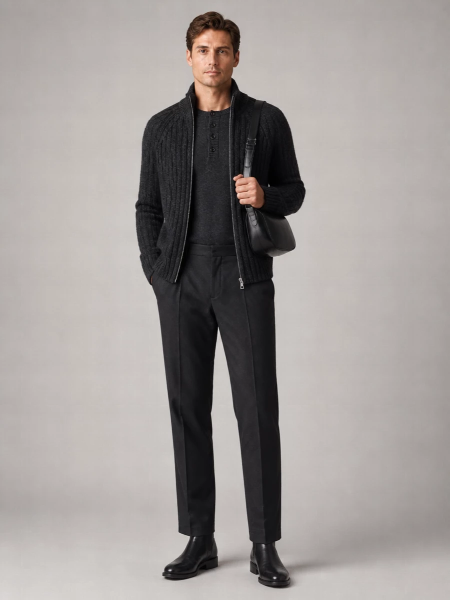 Our Legacy Merino Wool Funnel Neck Zip Jacket