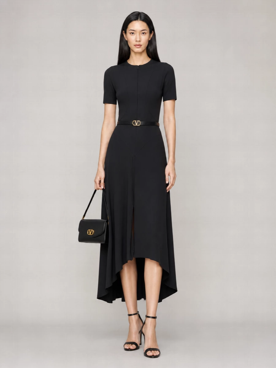Victoria Beckham Zipped Front Midi Dress