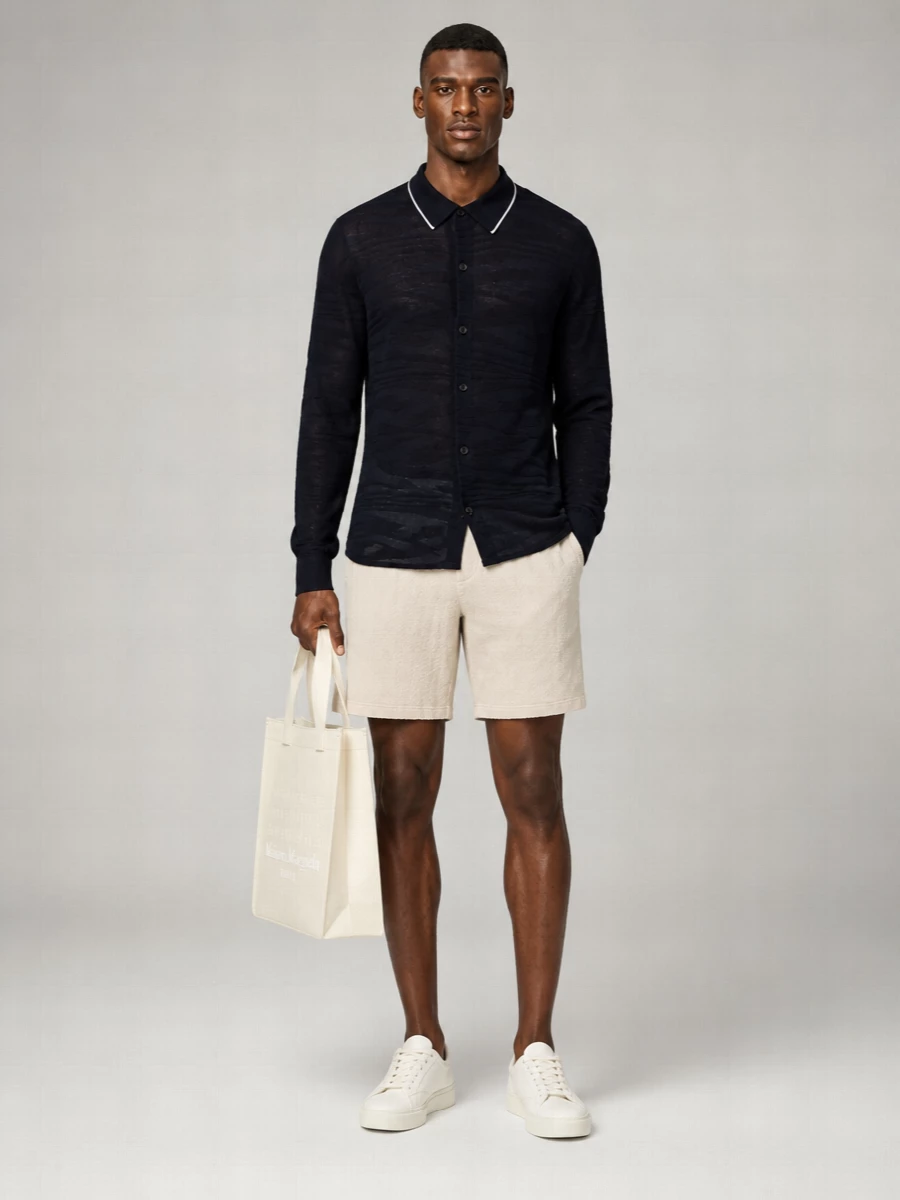 Missoni Wool Slub Jacquard Long-Sleeve Shirt