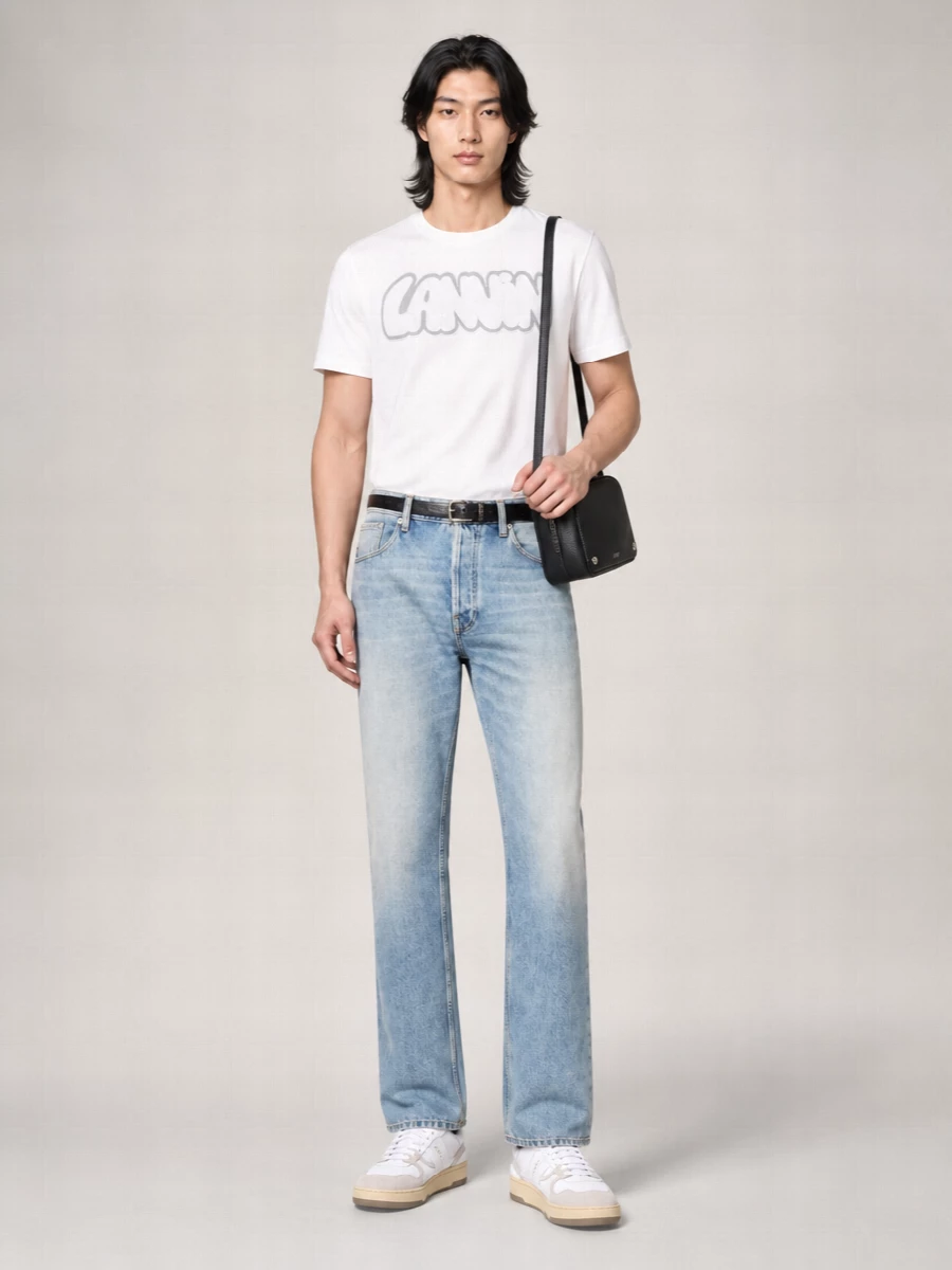 Lanvin Embroidered Logo Cotton T-Shirt