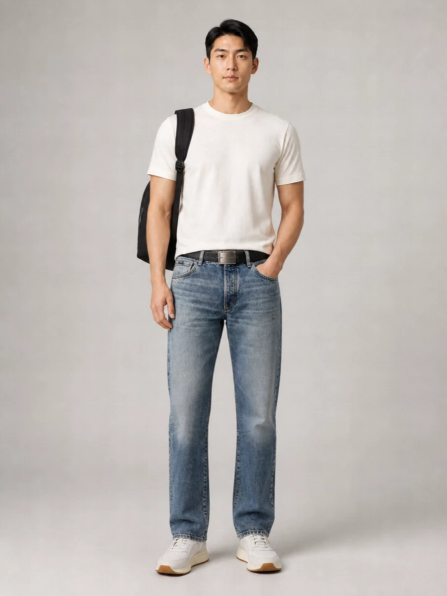 Boss Cotton Straight-Leg Jeans