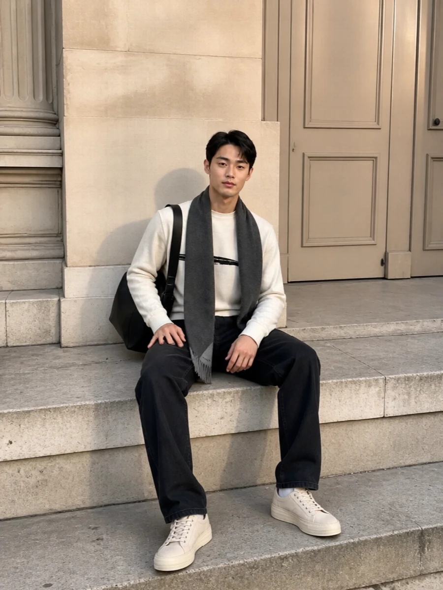Ann demeulemeester sweatshirt black trousers outfit