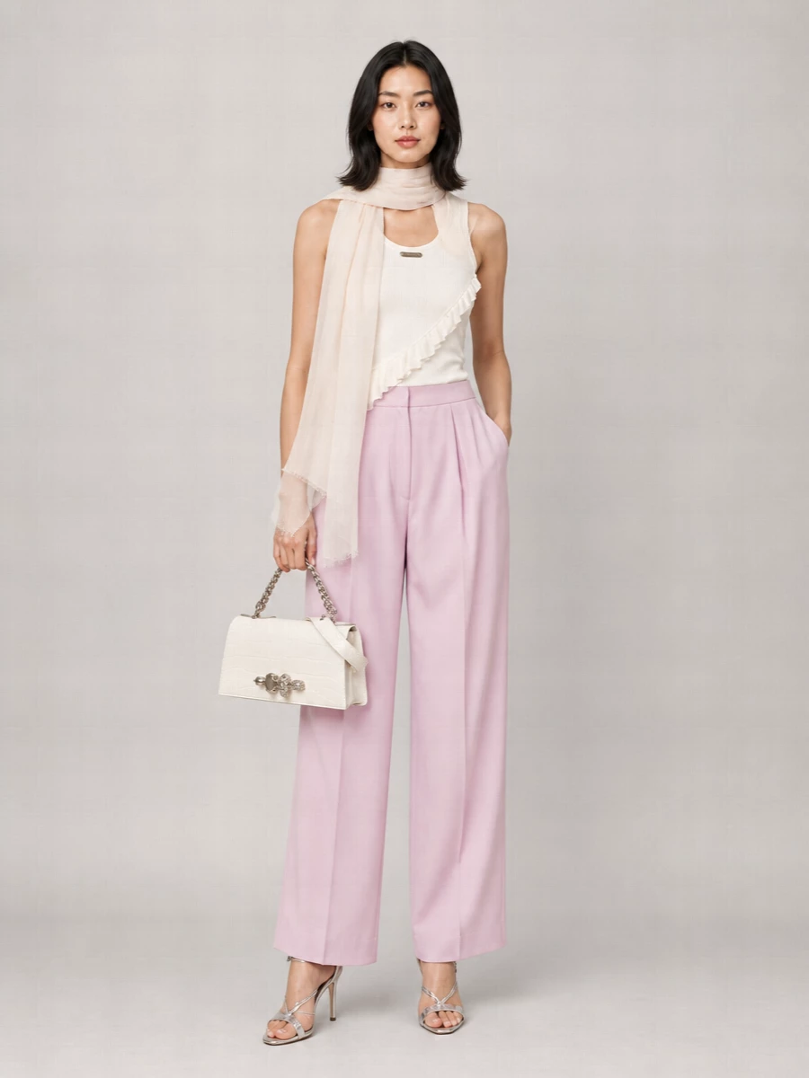 Mc Queen Silk Ruffle Tank Top