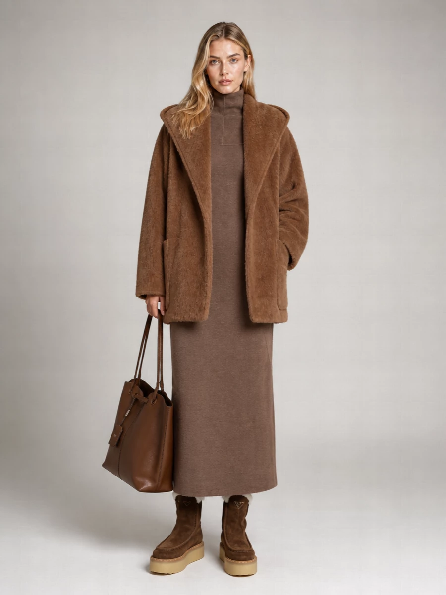 Max Mara camel hair mohair short coat