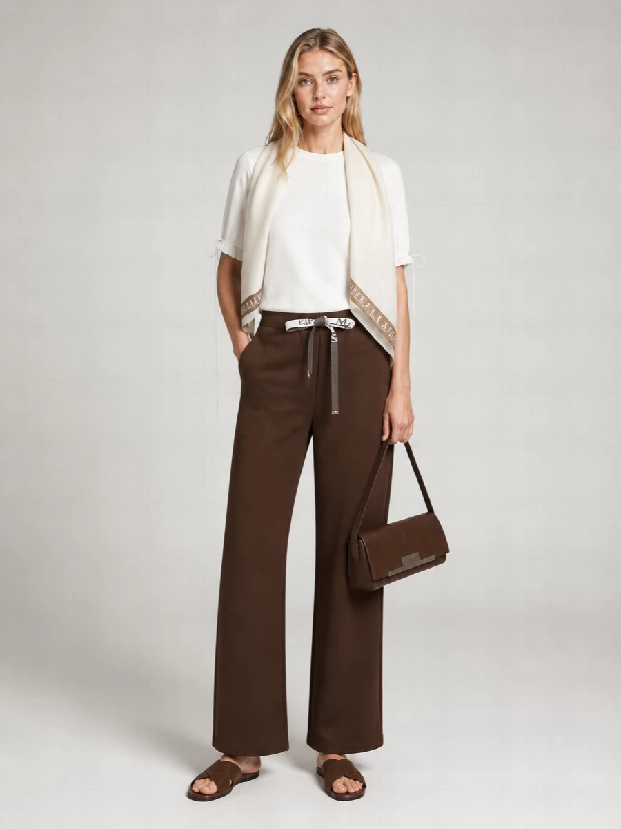 S Max Mara Wide-Leg Jersey Track Pants