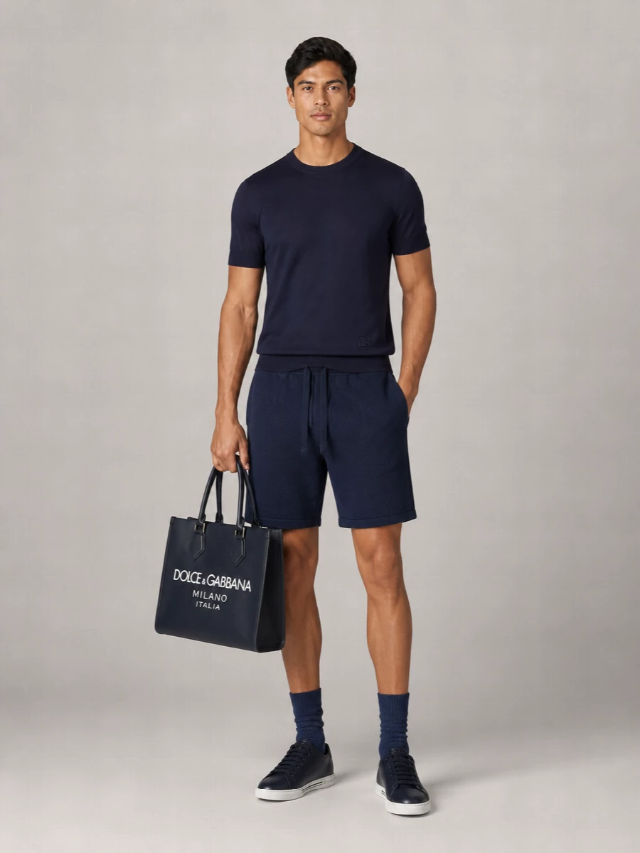 Dolce&Gabbana Silk Short-Sleeve Crew-Neck Sweater
