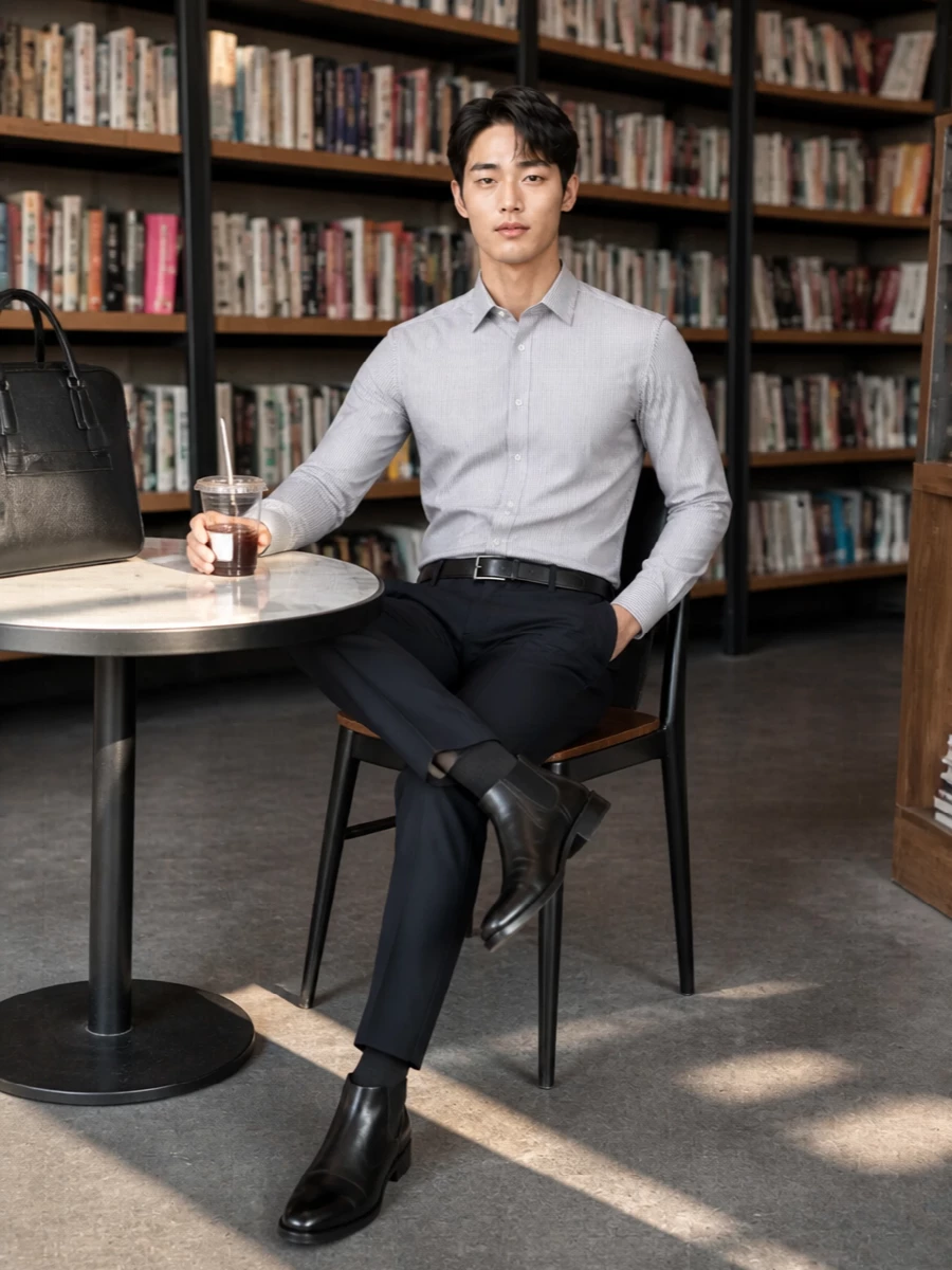 Tom ford striped shirt navy tailored trousers