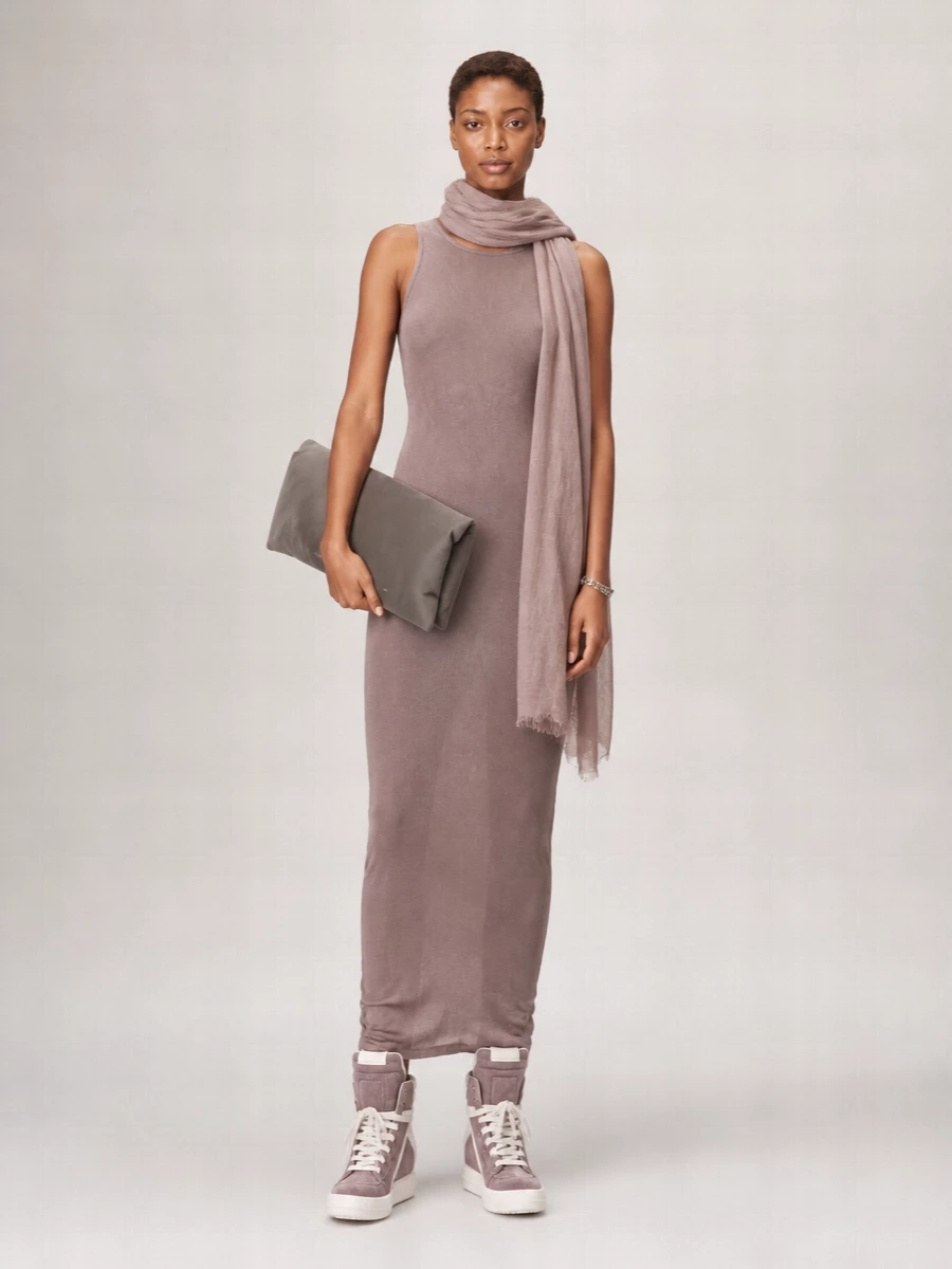 Rick Owens Silk-Blend Tank Maxi Dress