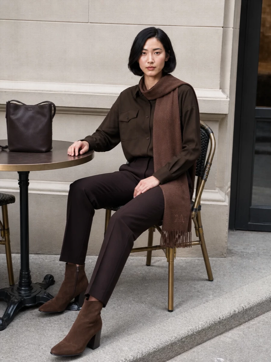 Max mara brown utility shirt tailored trousers