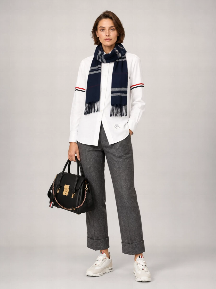 Thom Browne cotton oversized point collar shirt