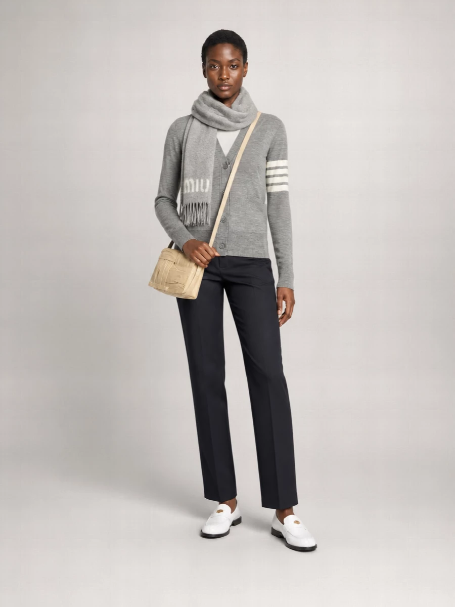 Thom Browne Merino Wool Slim-Fit V-Neck Ribbed Cardigan