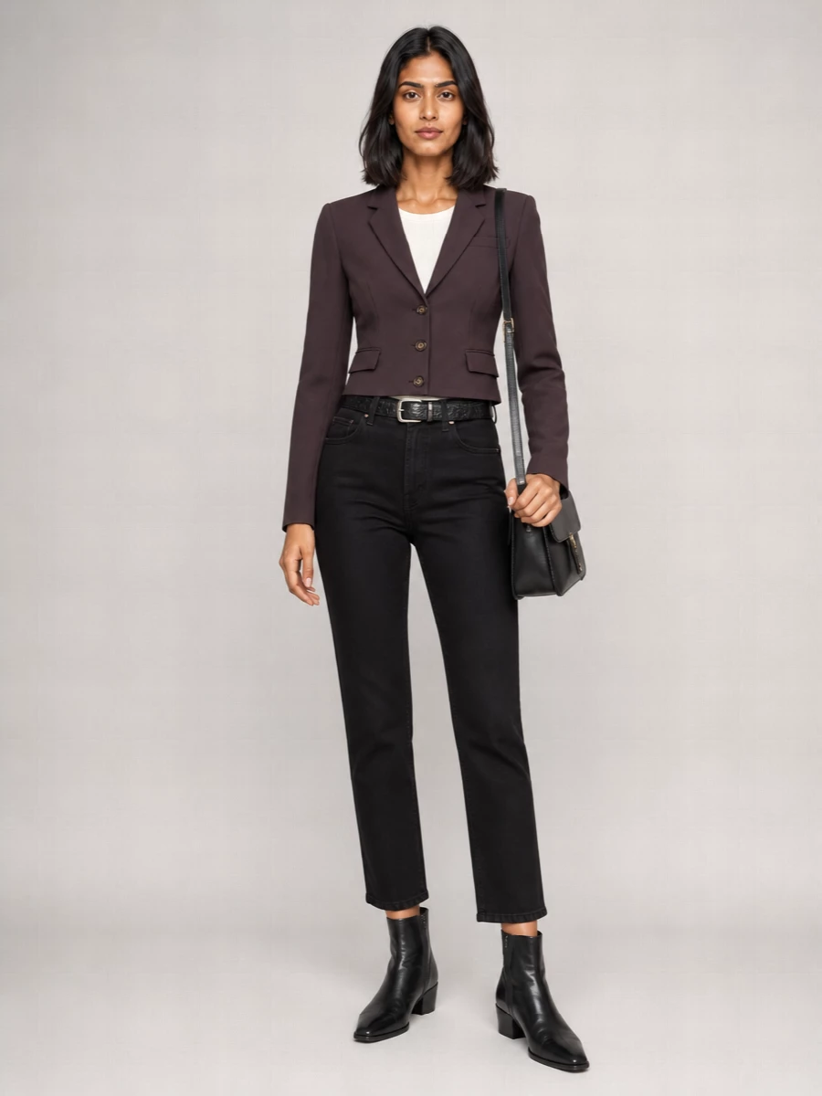 The Frankie Shop Patent Leather Croc Embossed Belt