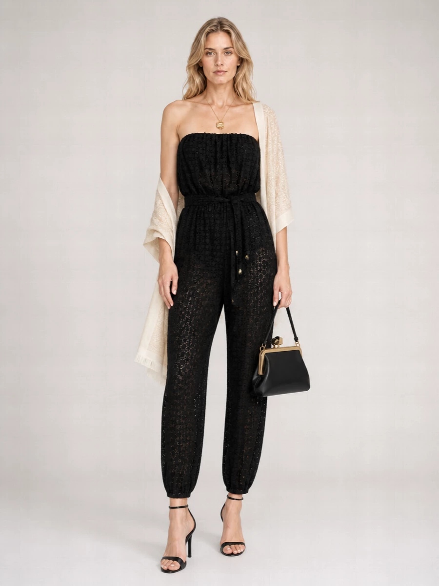 Eres Silk Off-The-Shoulder Wide-Leg Jumpsuit