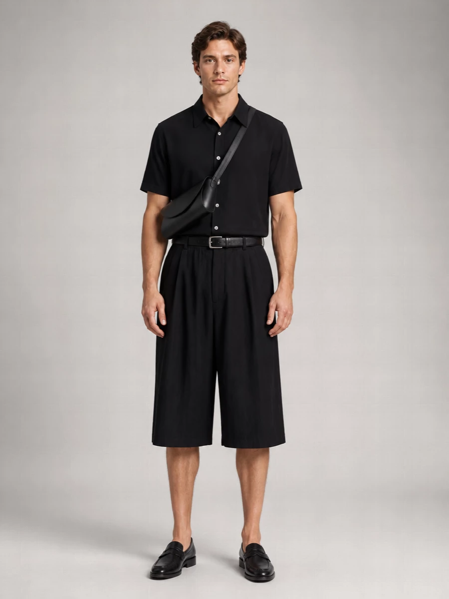 Our Legacy Linen Wide Relaxed-Fit Tailored Shorts