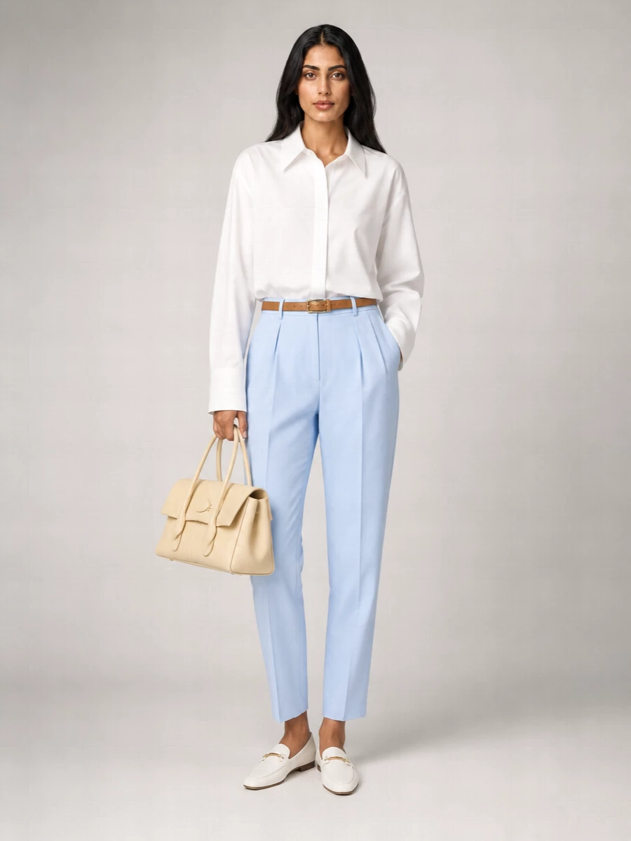 Fabiana Filippi Cotton High-Rise Wide-Leg Tailored Trousers