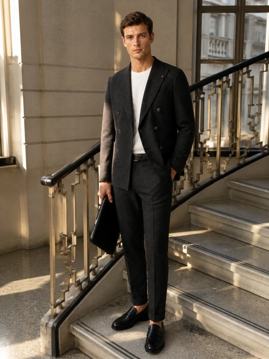 Tagliatore charcoal blazer pt torino trouser