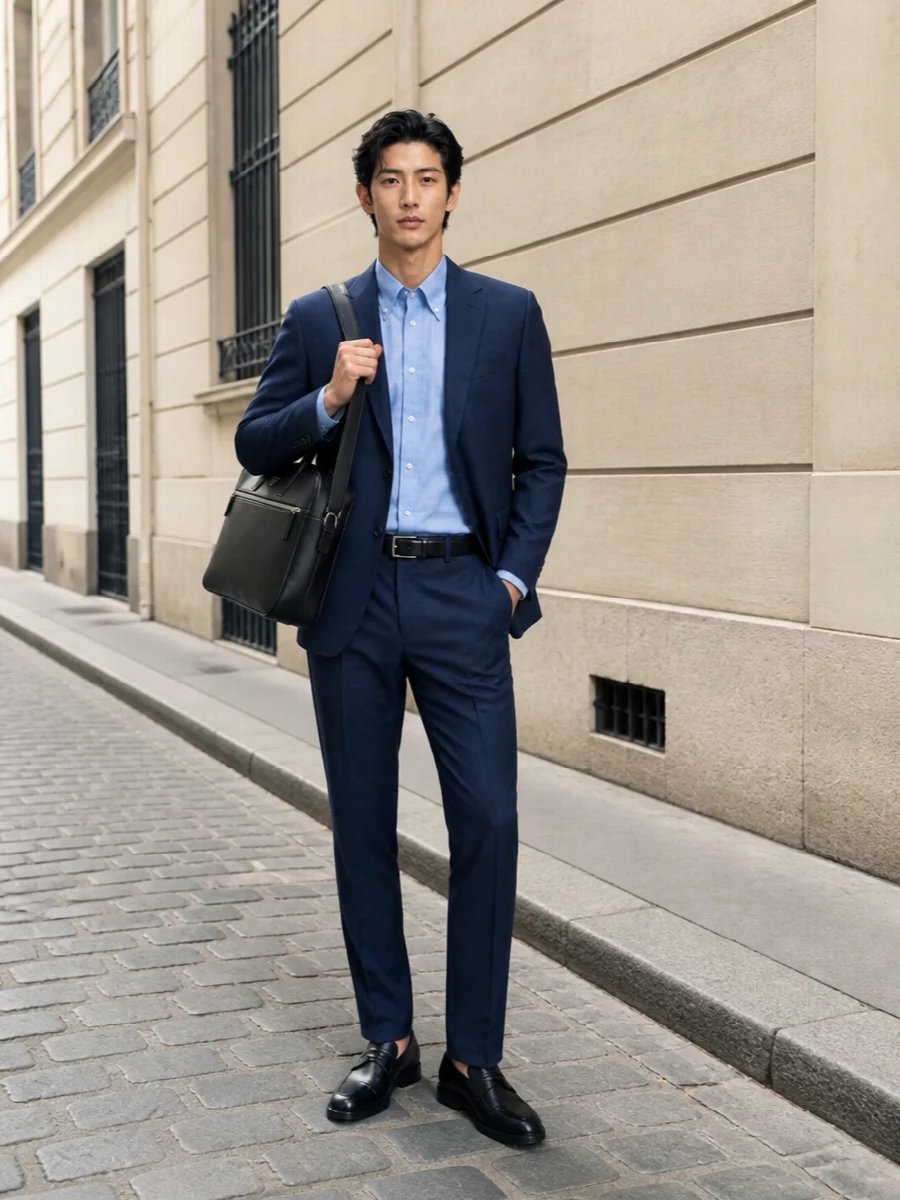 Boss navy suit pt torino trousers loafers