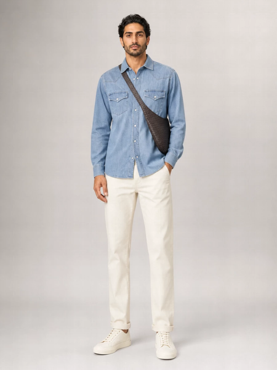 Brunello Cucinelli Denim Easy-Fit Shirt