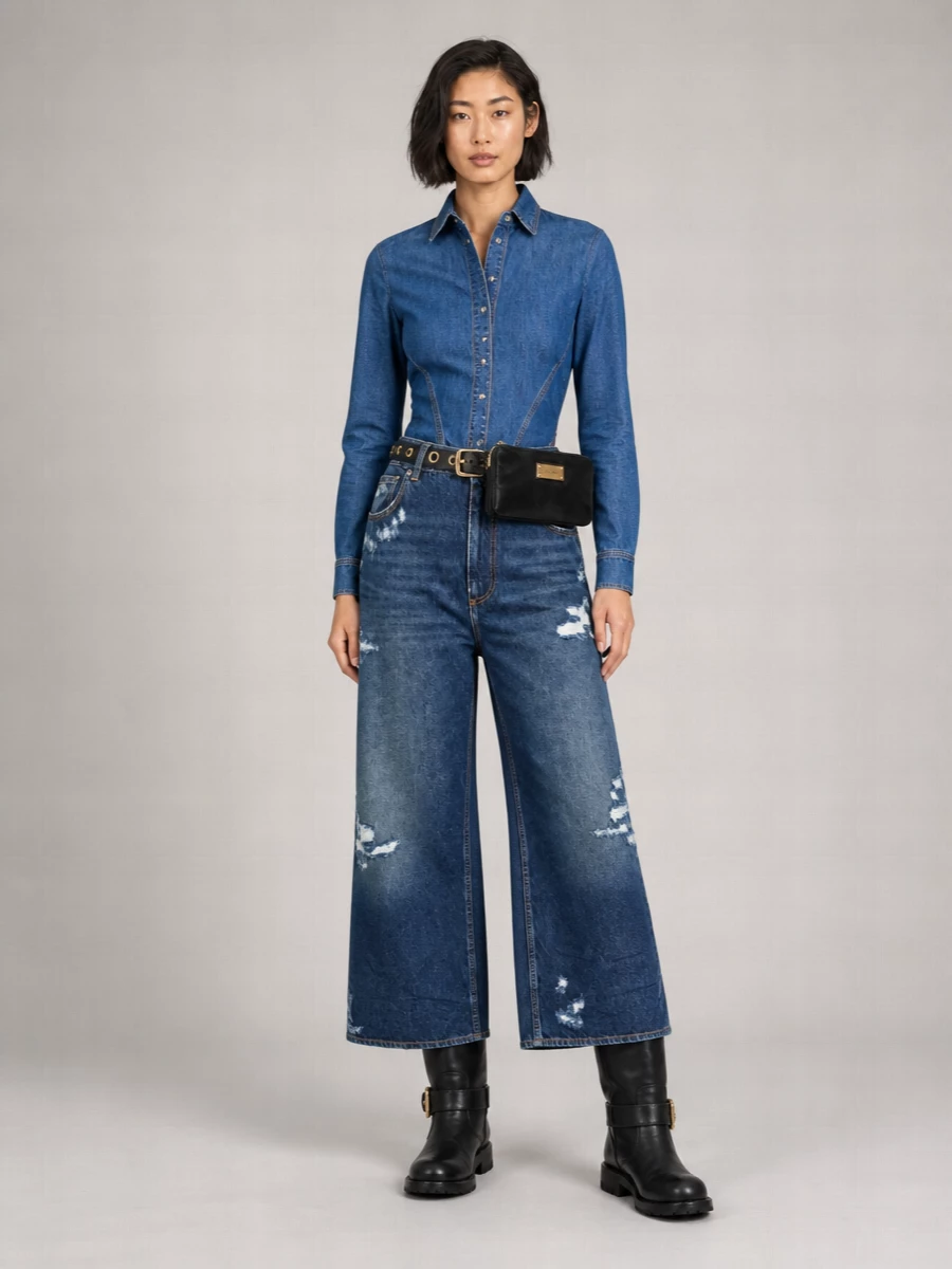 Dolce&Gabbana Denim Wide Leg Jeans