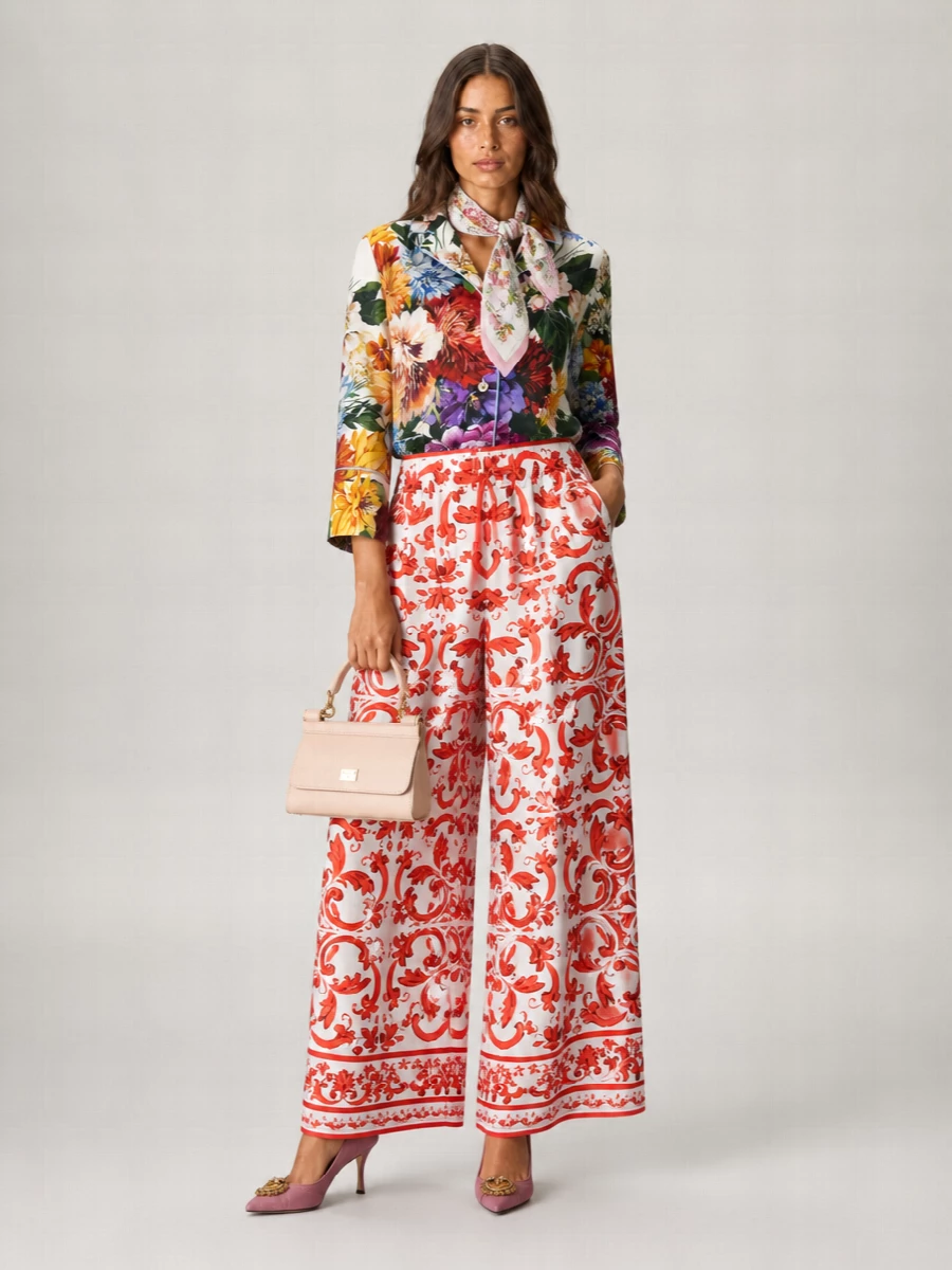 Dolce&Gabbana Floral Pattern Collared Neck Long Sleeves Shirt