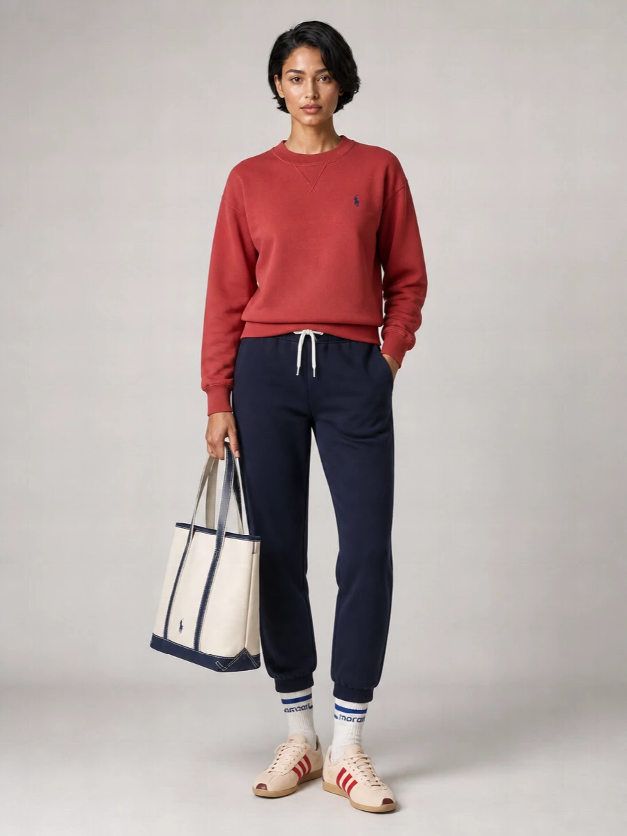 Polo Ralph Lauren Cotton-Blend Ribbed Crew-Neck Sweatshirt