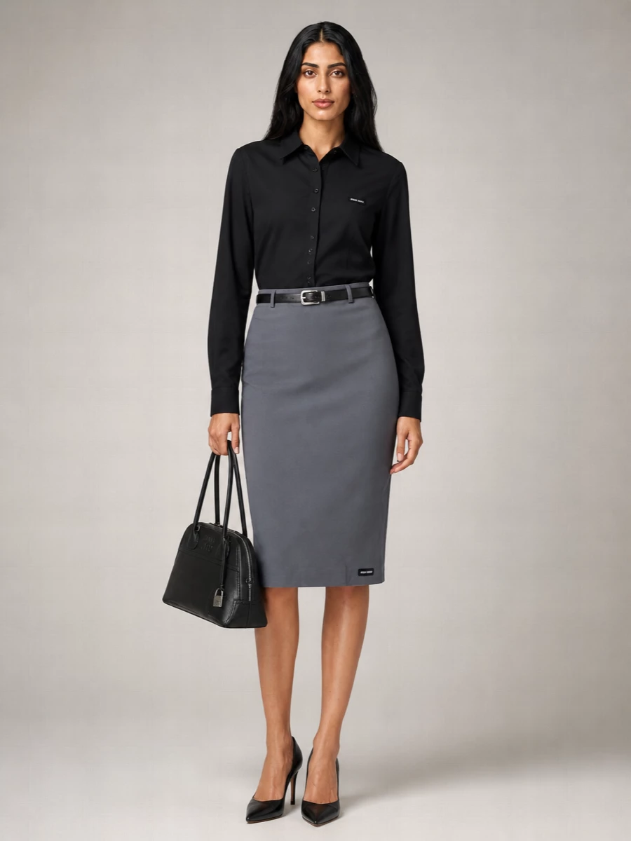 Miu Miu cotton midi pencil skirt
