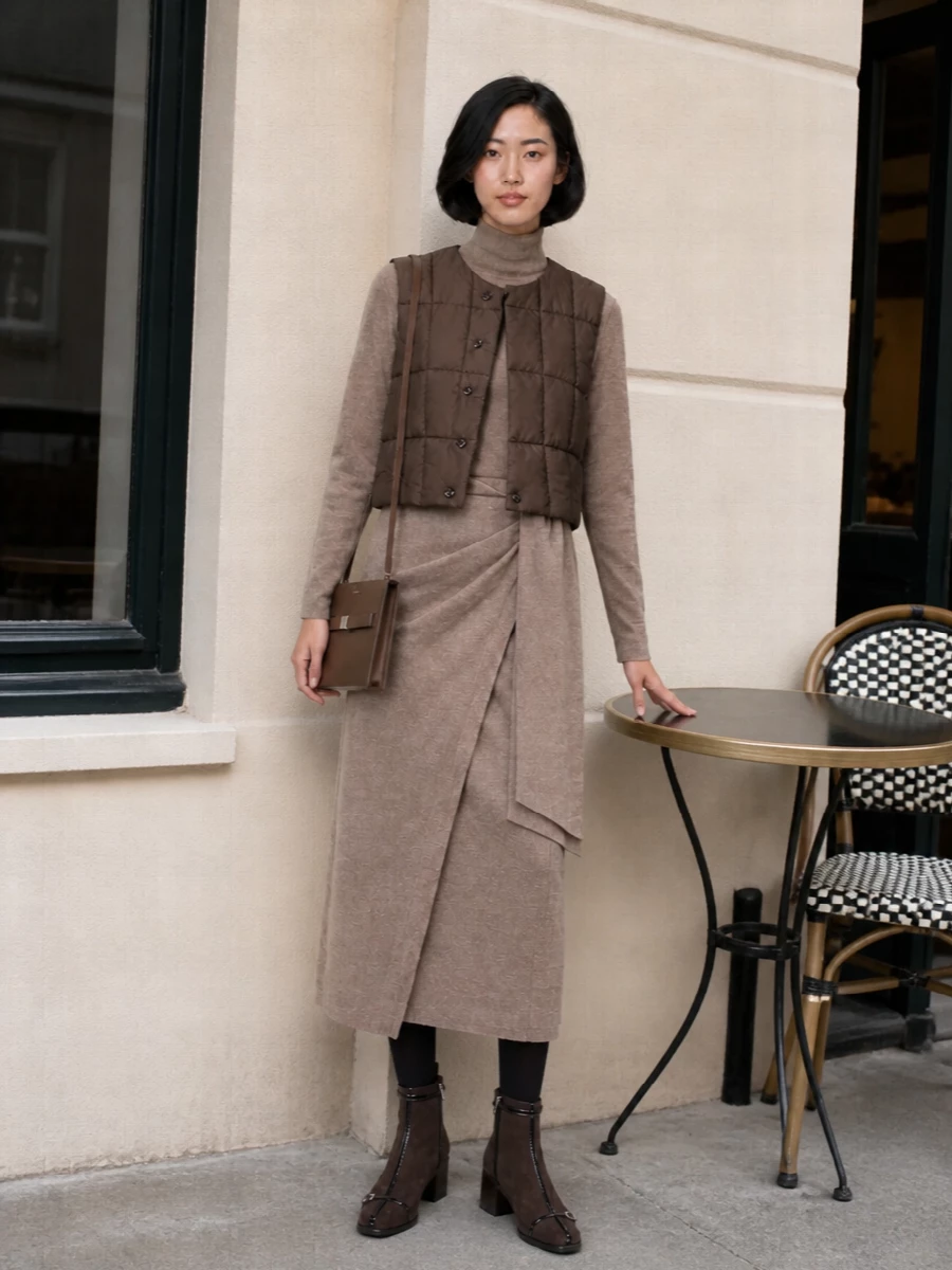 Lemaire vest max mara knit dress outfit