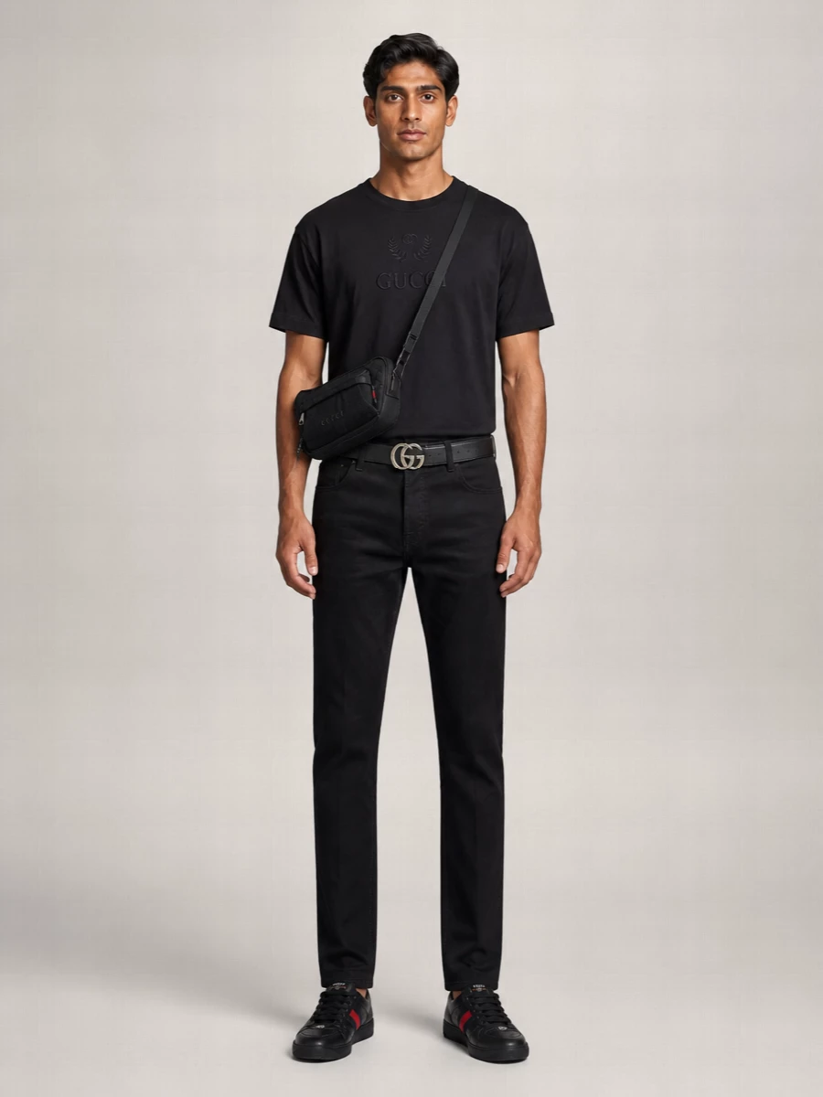 Gucci cotton ribbed crew neck dropped shoulder short sleeve regular fit t-shirt