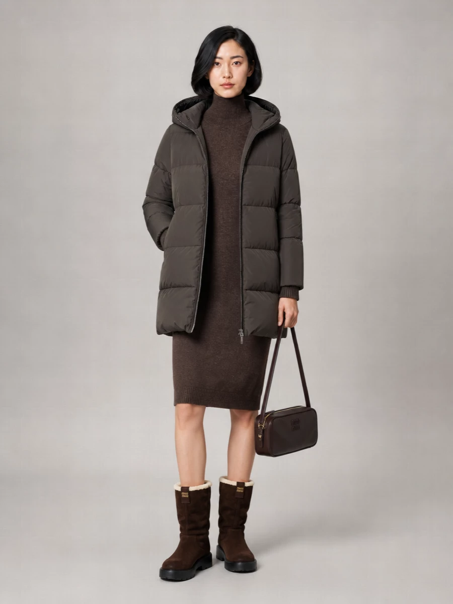 Moorer Cashmere Down Hooded Puffer Jacket