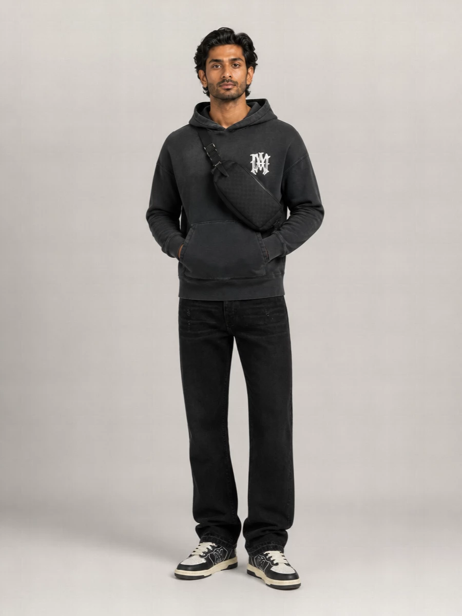 Amiri Cotton Faded-Effect Hoodie