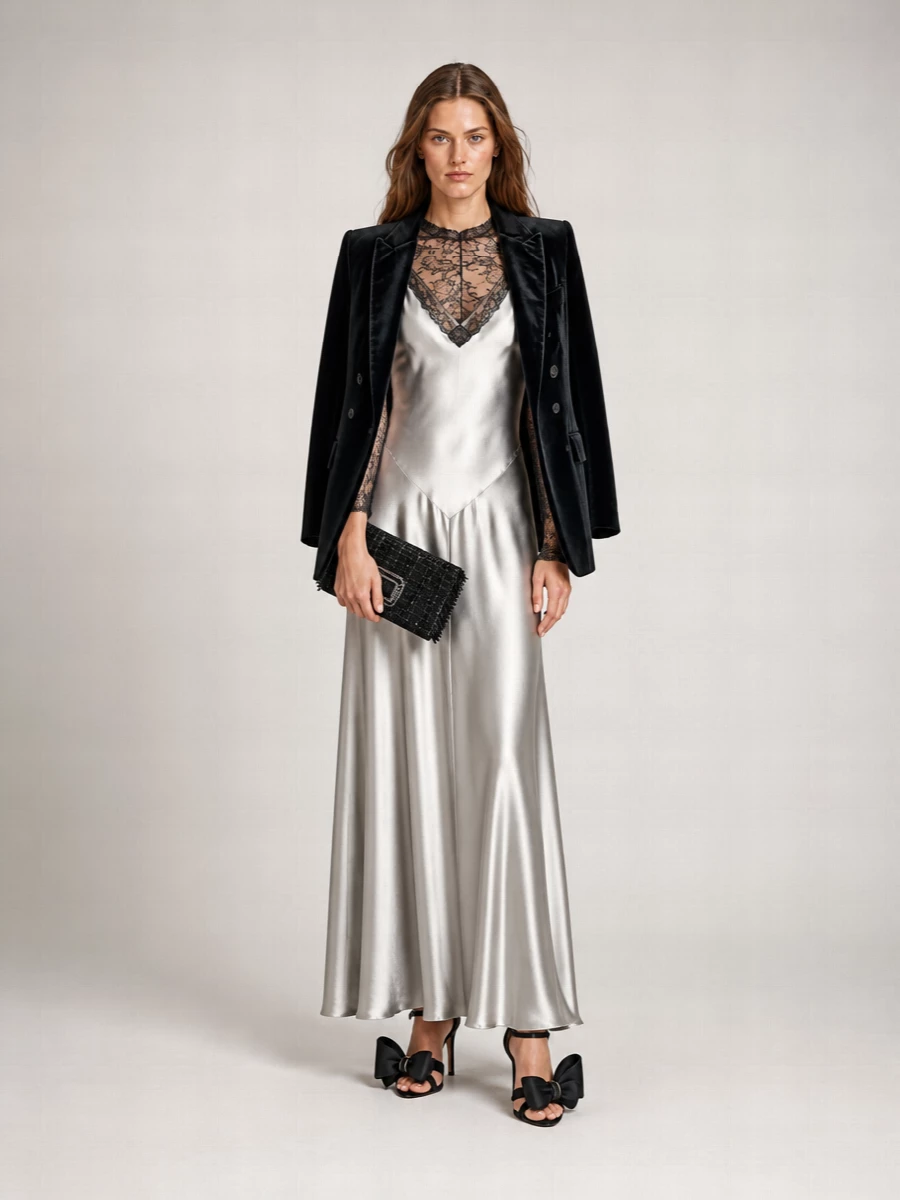Alberta Ferretti Silk Velvet Double-Breasted Blazer
