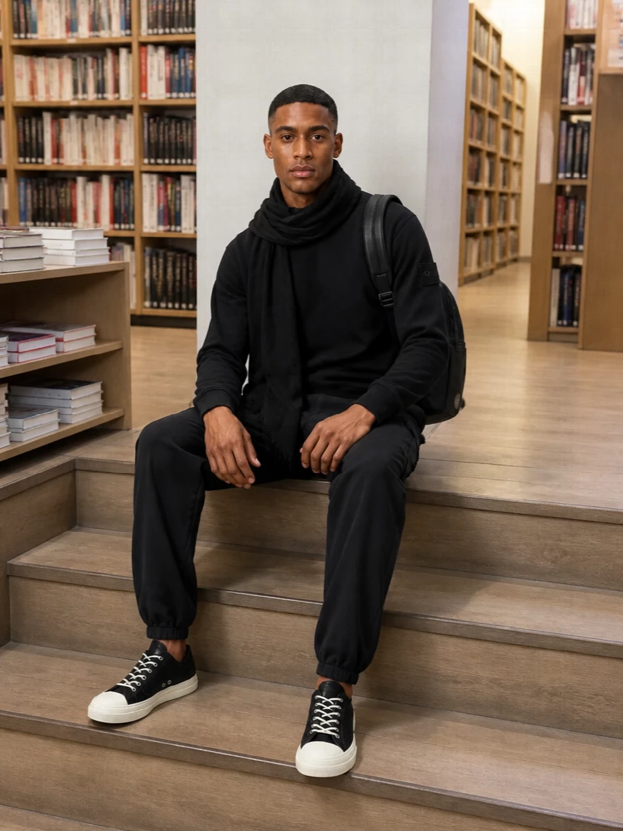 Stone island black cargo pants rick owens sneakers