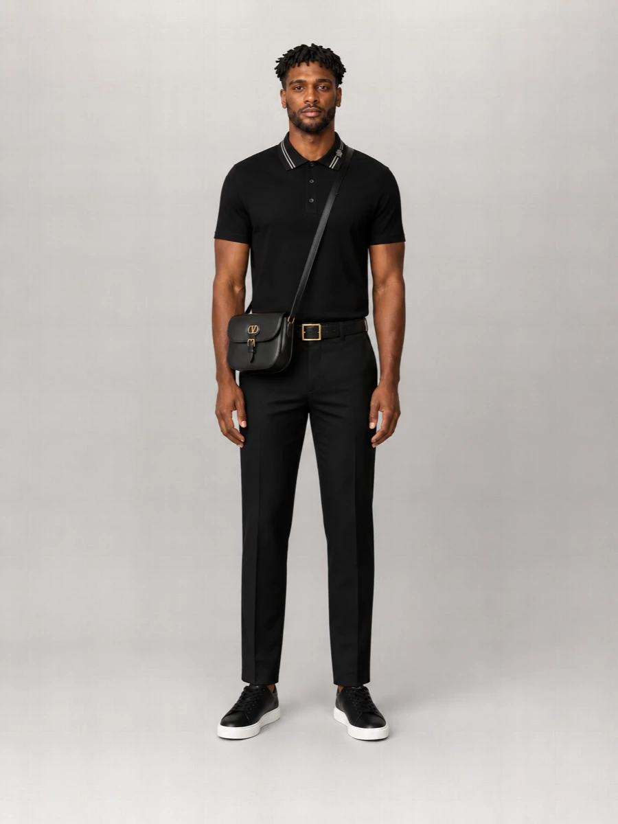 Versace Cotton Piqué Embroidered Polo Shirt