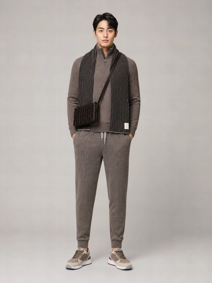 Brunello Cucinelli Cashmere Double-Knit Track Pants