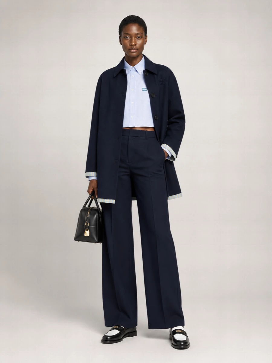 Miu Miu Cotton Single Breasted Trench Coat