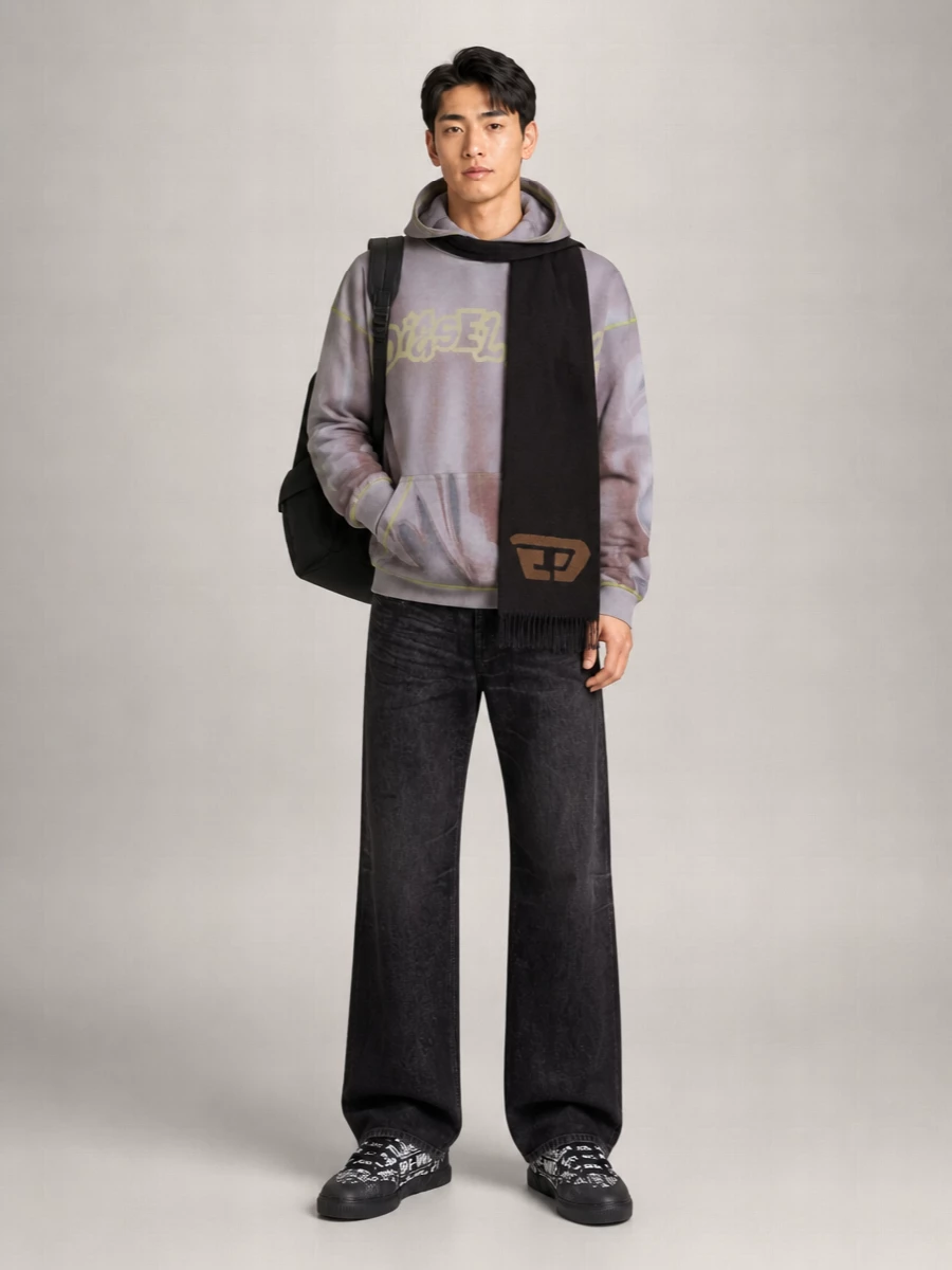 Diesel Printed Cotton Hoodie