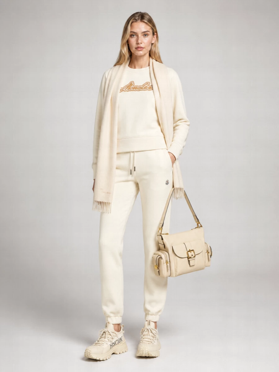 Moncler Cropped Long-Sleeve Sweatshirt