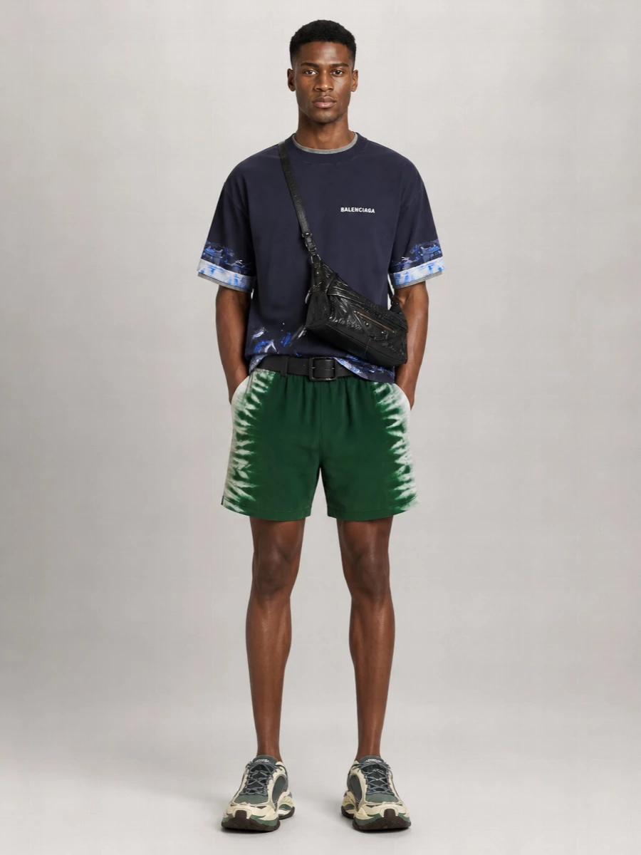 Balenciaga Printed Cotton Bermuda Shorts