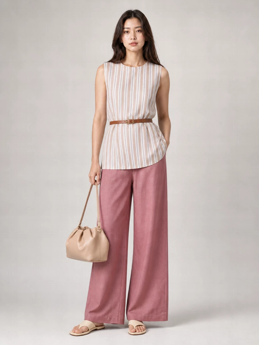 Semicouture Linen Wide-Leg Trousers