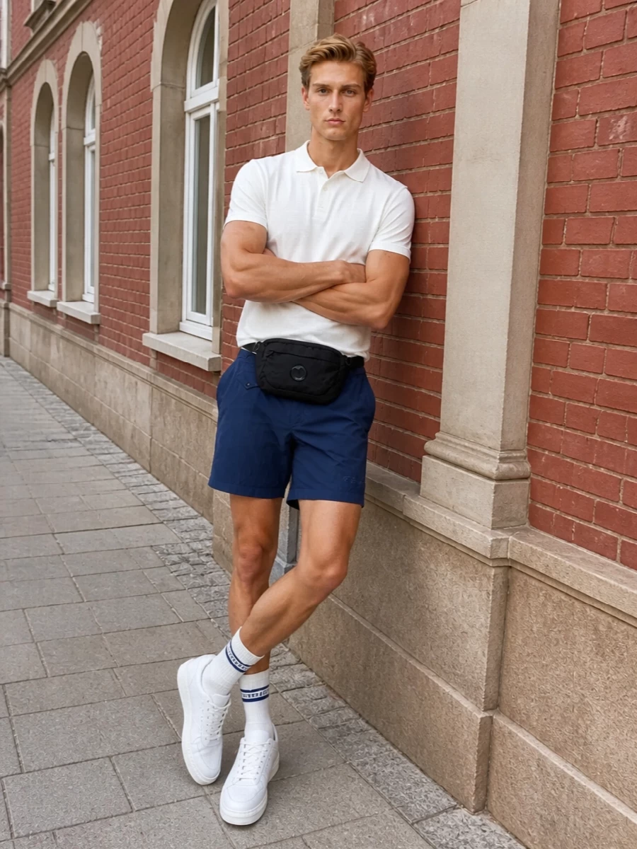 Cp company polo navy shorts hogan sneakers