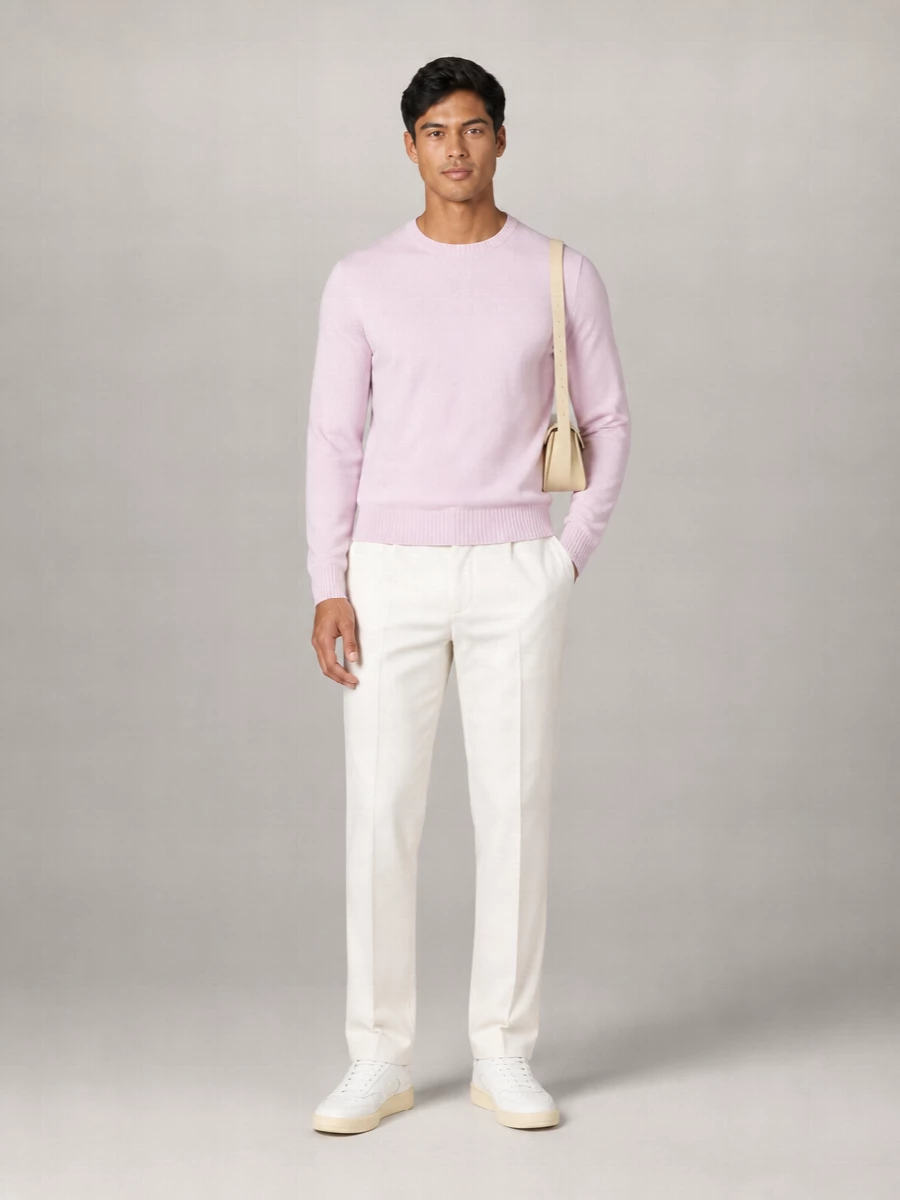 Jil Sander Virgin Wool Logo Embroidery Crewneck Jumper