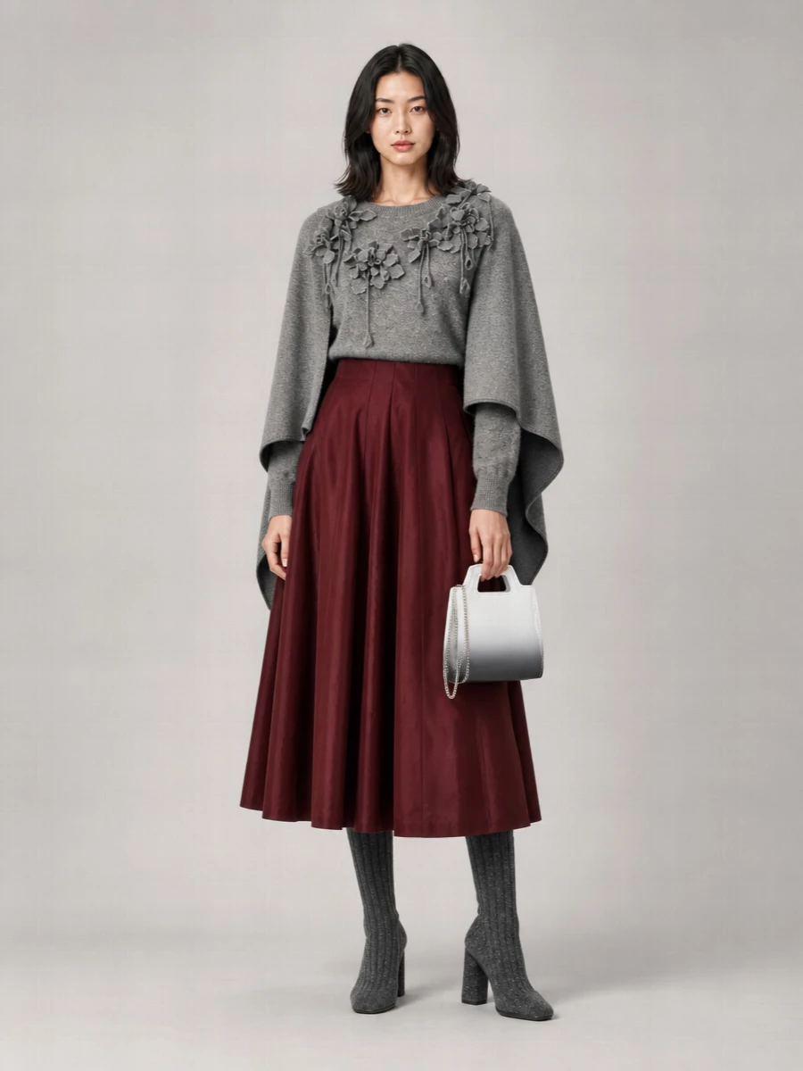 Alberta Ferretti Embroidered Virgin Wool Crew Neck Sweater