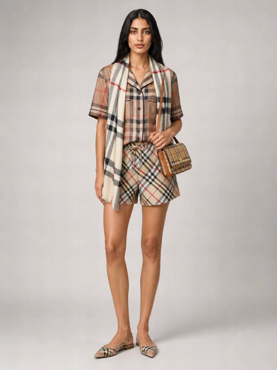 Burberry Embroidered Cotton Poplin Short Shorts