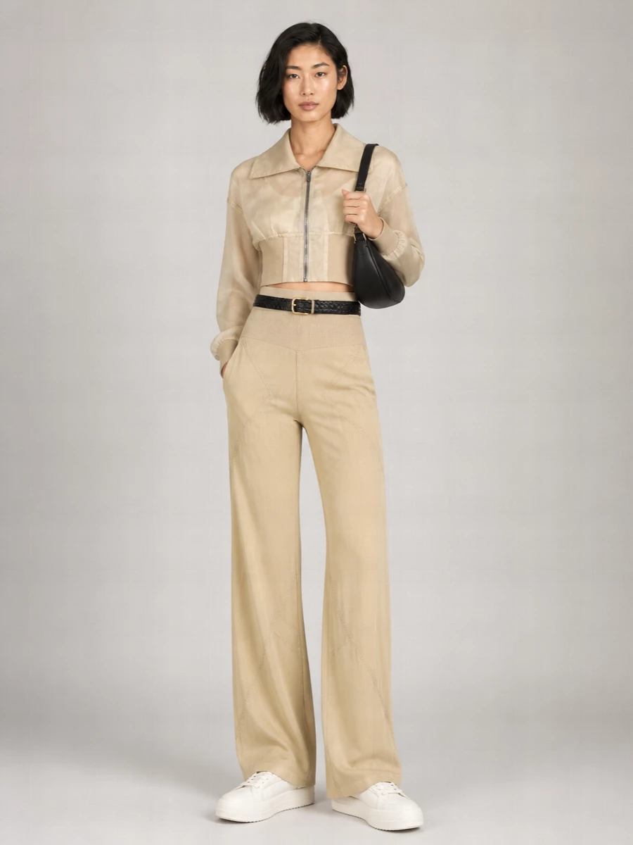Rick Owens Silk Semi-Sheer Wide-Leg Trousers
