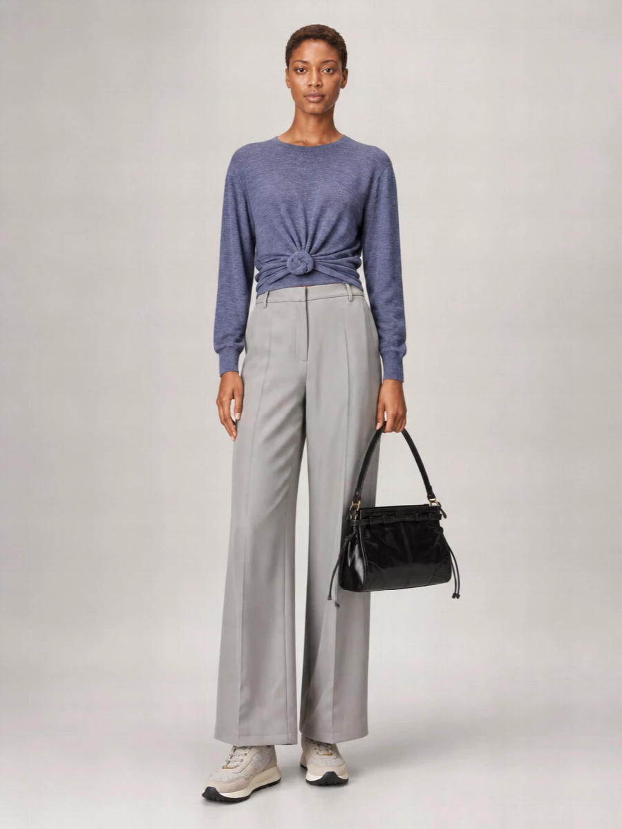 Magda Butrym Wool Gathered Knot Long-Sleeve Top
