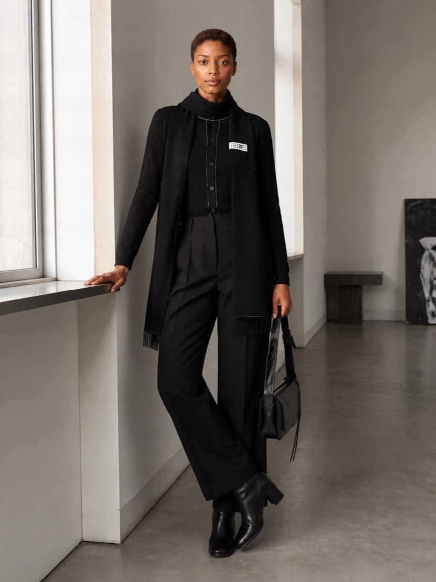 Mm6 margiela black wide leg trouser outfit