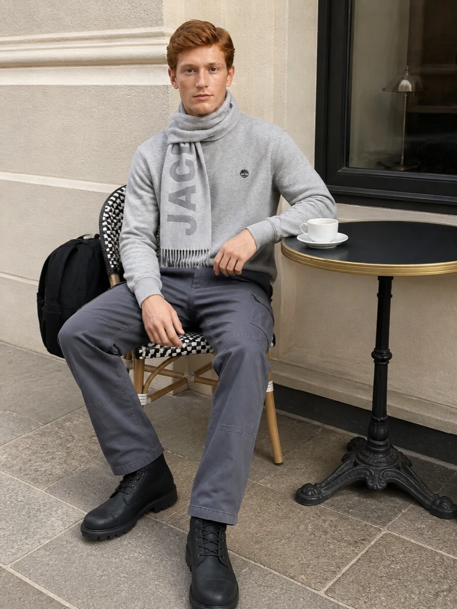 Timberland grey sweatshirt utility cargos boots