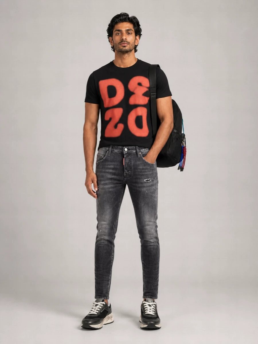 Dsquared2 Leather Paneled Low-Top Sneakers